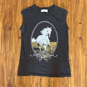 Girl Dangerous  Black Tank Top with Horse Design